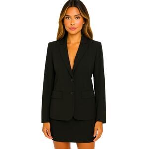 Ann Taylor Double Button Blazer in Black EUC Size 8